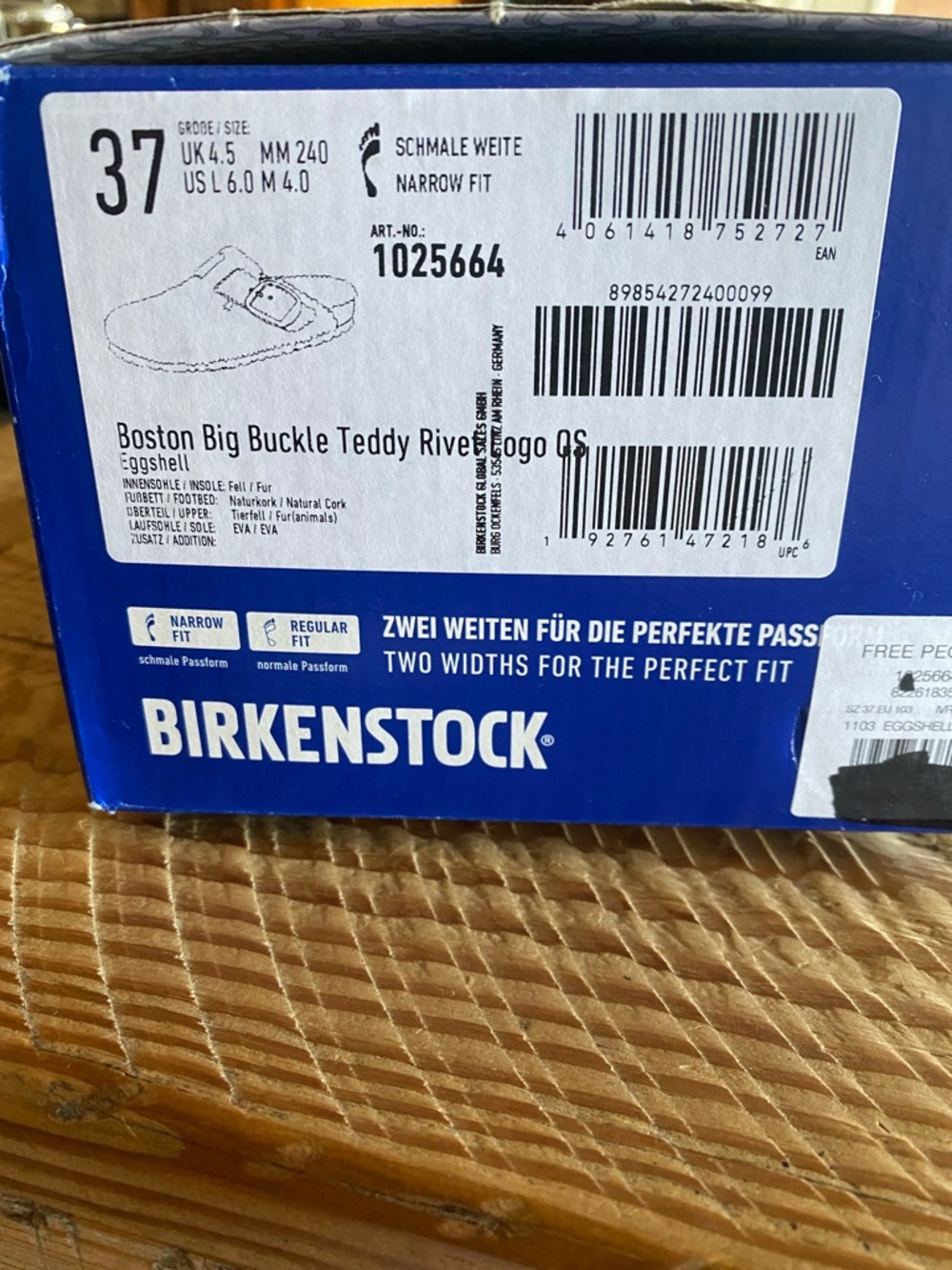 Birkenstock Boston Big Buckle Teddy Rivet Eggshell - Size 37